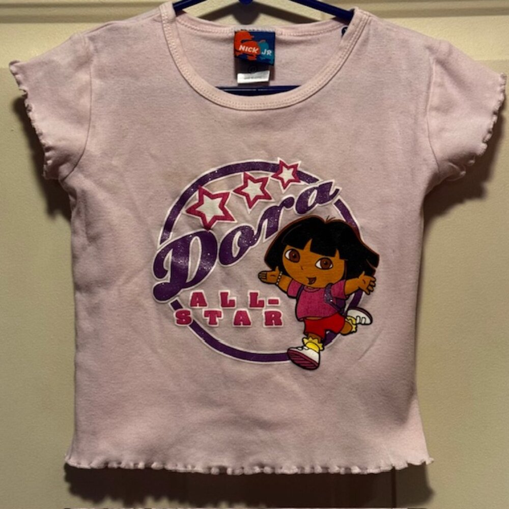 Vintage Nick Jr Dora the Explorer Pink Shirt sz 4T